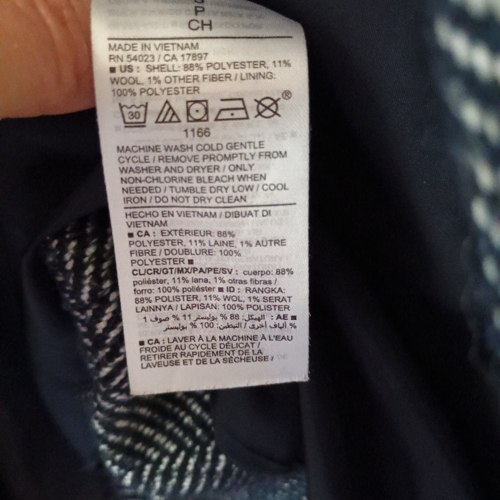 4/$25 Old Navy Herringbone Coat, S - Picture 6 of 6